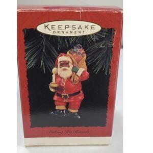 Vintage Hallmark Keepsake Ornament 1996 Making His Rounds African-American Santa
